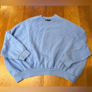 Zara Crew Neck Sweatshirt Pullover Oversized Blue Size Small